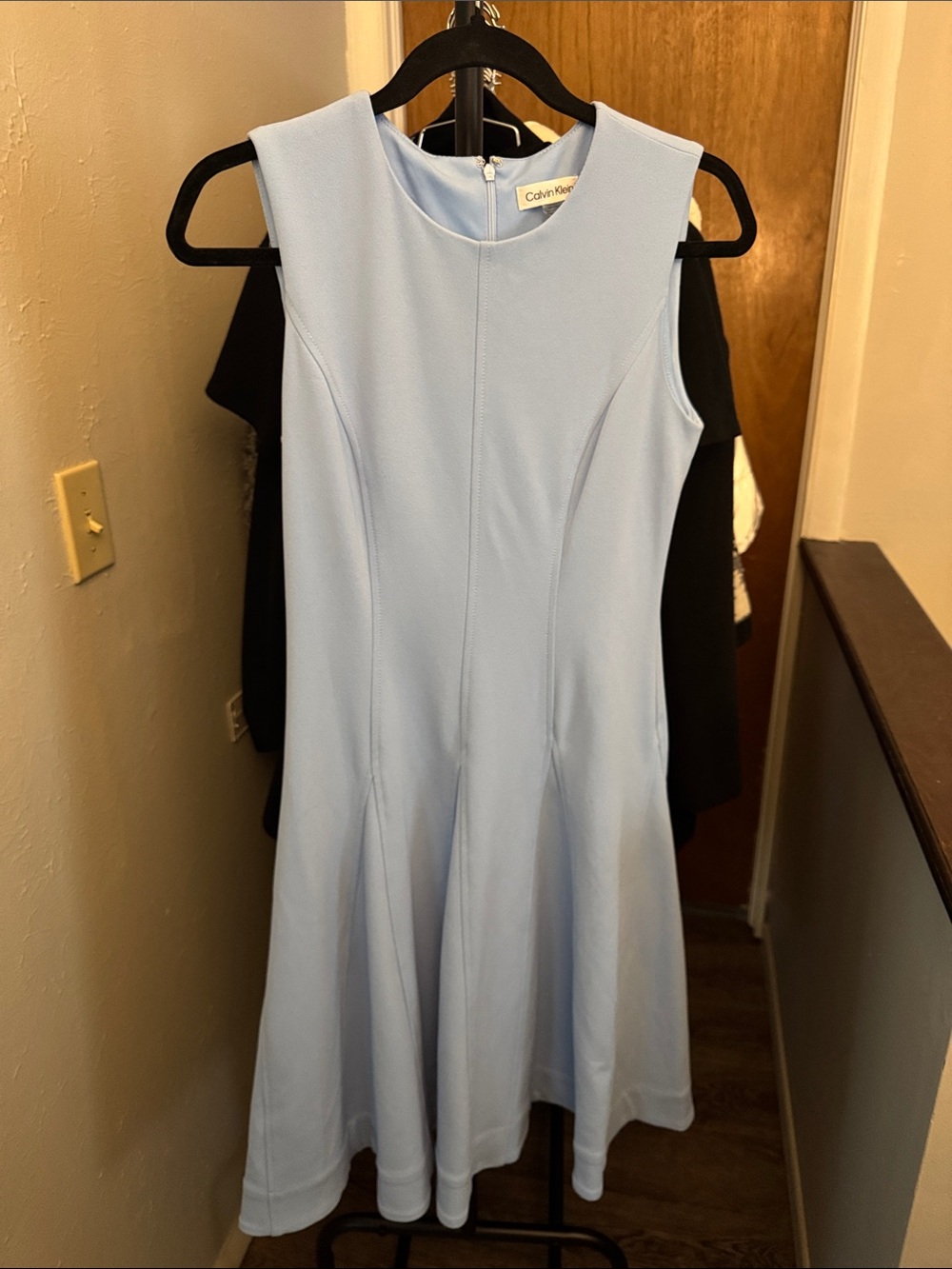 Calvin Klein Pale Blue Sleeveless Midi Dress